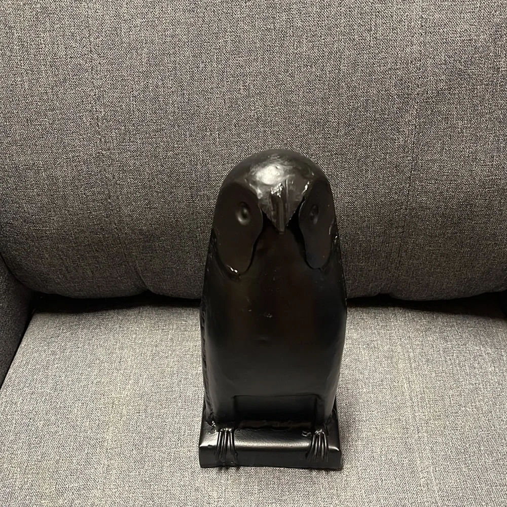 West Elm Black Metal Owl Statue